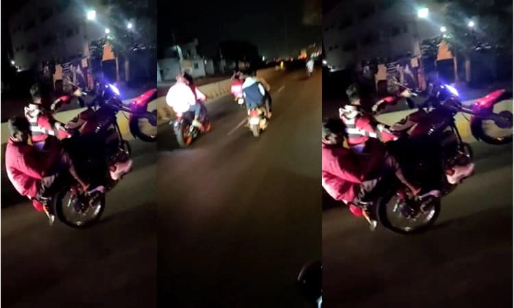 ನೆಲಮಂಗಲ: ಯುವಕರ ಡೆಡ್ಲಿ ವೀಲಿಂಗ್ ಪುಂಡಾಟಿಕೆ; ವಿಡಿಯೋ ವೈರಲ್