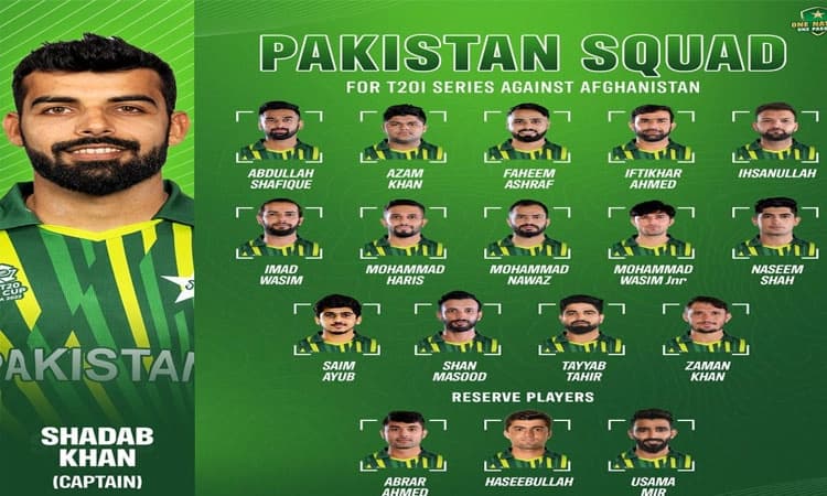 ಅಫ್ಘಾನಿಸ್ಥಾನ ವಿರುದ್ಧದ ಟಿ20 ಸರಣಿಗೆ ಪಾಕ್‌ ತಂಡ ಪ್ರಕಟ