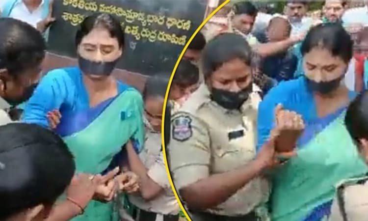 ಹೈದರಾಬಾದ್‌: ಪೊಲೀಸ್‌ ವಶಕ್ಕೆ ವೈ.ಎಸ್‌.ಶರ್ಮಿಳಾ