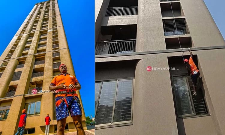 ಉಡುಪಿ: 25 ಅಂತಸ್ತಿನ ಕಟ್ಟಡವನ್ನು ಸರಸರನೆ ಏರಿದ ಕೋತಿರಾಜ್‌