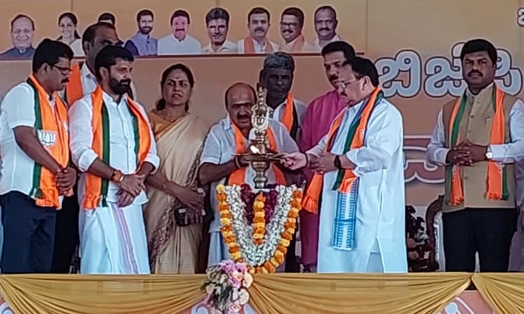 ವಿಧ್ವಂಸಕ ಕೃತ್ಯಗಳಿಗೆ ಕಾಂಗ್ರೆಸ್‌ ಕಾರಣ: ಬೈಂದೂರು ಬಿಜೆಪಿ ಸಮಾವೇಶದಲ್ಲಿ ನಡ್ಡಾ