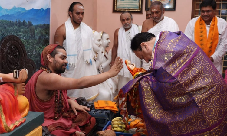 ಶೃಂಗೇರಿಯಲ್ಲಿ ವಿಧುಶೇಖರ ಶ್ರೀಗಳ ಆಶೀರ್ವಾದ ಪಡೆದ ಜೆ.ಪಿ.ನಡ್ಡಾ