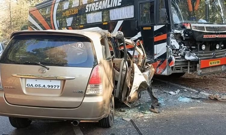 ಗೋವಾದ ಮೋಲೆಮ್ ನಲ್ಲಿ ಇನ್ನೋವಾ ಕಾರು, ಬಸ್ಸು ಮುಖಾಮುಖಿ: ಆರು ಮಂದಿಗೆ ಗಾಯ