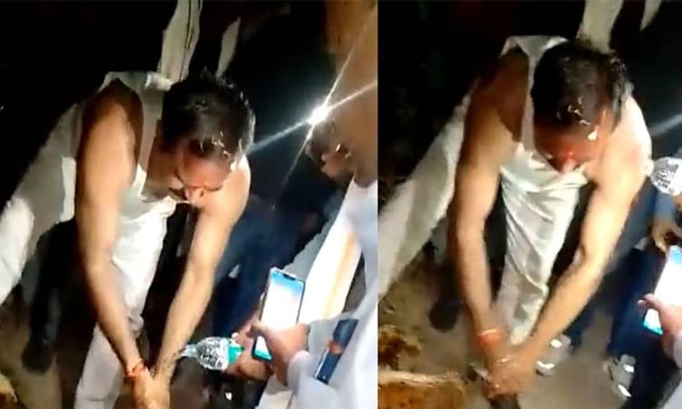 ರಸ್ತೆಯಲ್ಲೇ ಕುರ್ತಾ ತೆಗೆದ ಬಿಜೆಪಿ ಸಚಿವ : ವಿಡಿಯೋ ವೈರಲ್‌