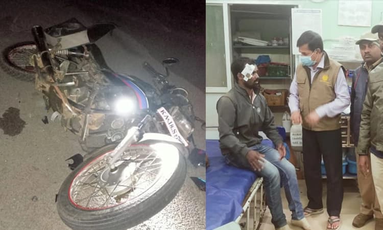 ಬೈಕ್ ಸವಾರರ ಮೇಲೆ ದಾಳಿ ಮಾಡಿದ ಕಾಡುಕೋಣ; ಇಬ್ಬರಿಗೆ ಗಂಭೀರ ಗಾಯ