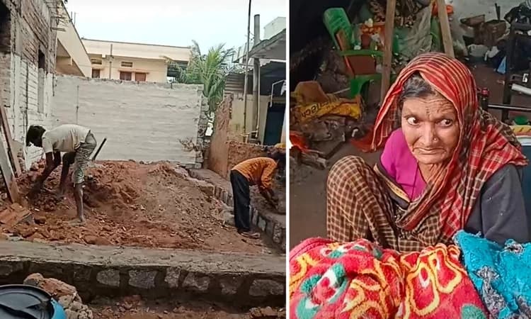 ಮಳೆಯಿಂದ ಮನೆ ಕಳೆದುಕೊಂಡಿದ್ದ ವೃದ್ಧೆಗೆ ದಾನಿಗಳಿಂದಲೇ ನಿರ್ಮಾಣವಾಗುತ್ತಿದೆ ಸೂರು