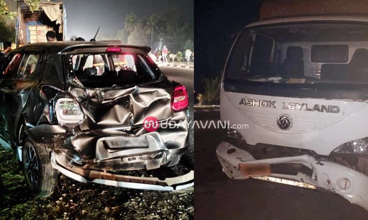 ಕುಂಭಾಶಿ ರಾ.ಹೆ.66ರಲ್ಲಿ ಸರಣಿ ಅಪಘಾತ ; ಮಾರುತಿ ಸ್ವಿಫ್ಟ್‌ ಕಾರು ಸಂಪೂರ್ಣ ಜಖಂ