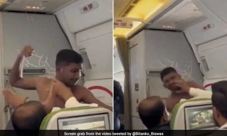 ಆಕಾಶ ಮಾರ್ಗದಲ್ಲೇ ವಿಮಾನದೊಳಗೆ ಶರ್ಟ್ ಬಿಚ್ಚಿ ಹೊಡೆದಾಟಕ್ಕಿಳಿದ ಯುವಕ…ವಿಡಿಯೋ ವೈರಲ್; ನೆಟ್ಟಿಗರ ಆಕ್ರೋಶ