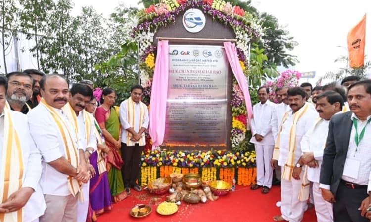6,250 ಕೋಟಿ ರೂ. ವೆಚ್ಚದ ಹೈದರಾಬಾದ್ ಮೆಟ್ರೋ ಯೋಜನೆಗೆ ಅಡಿಗಲ್ಲು ಹಾಕಿದ ಕೆಸಿಆರ್