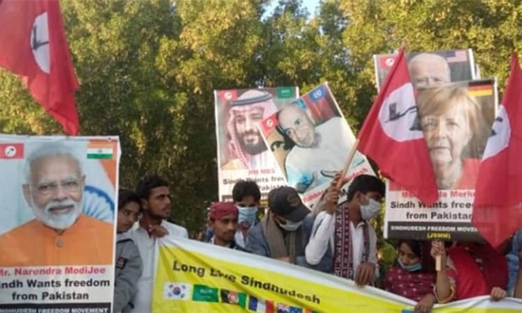ಪಾಕಿಸ್ತಾನ ಸಿಂಧ್ ಪ್ರಾಂತ್ಯ; ಸ್ವಾತಂತ್ರ್ಯ ಪರ ರಾಲಿಯಲ್ಲಿ ಪ್ರಧಾನಿ ಮೋದಿ ಪೋಸ್ಟರ್!