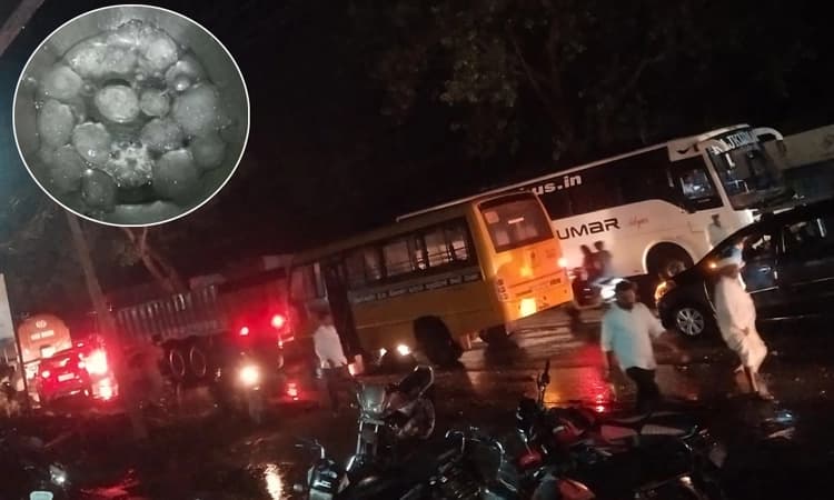 ಮಹಾಲಿಂಗಪುರದಲ್ಲಿ ಬಿರುಗಾಳಿ ಸಹಿತ ಆಲಿಕಲ್ಲು ಮಳೆ, ಆಸ್ತಿ ಪಾಸ್ತಿ ನಷ್ಟ