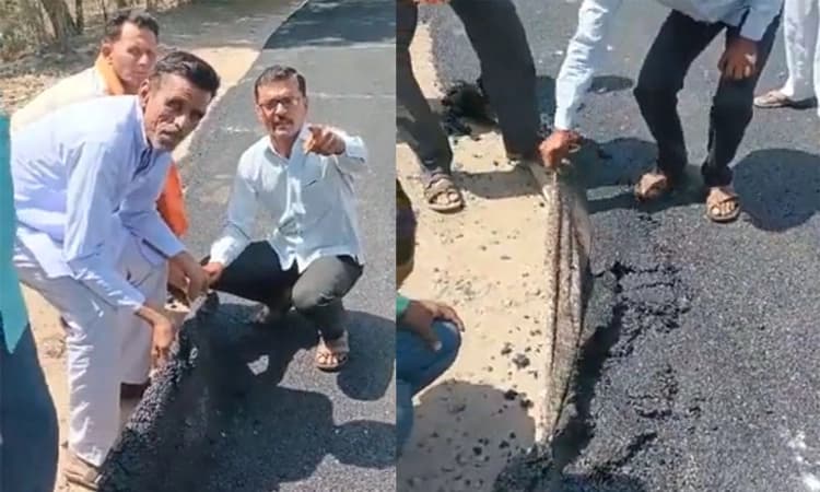 Viral Video ಇದೆಂತಾ ಡಾಂಬರೀಕರಣ: ದೋಸೆಯಂತೆ ಎಬ್ಬಿಸಬಹುದು!!