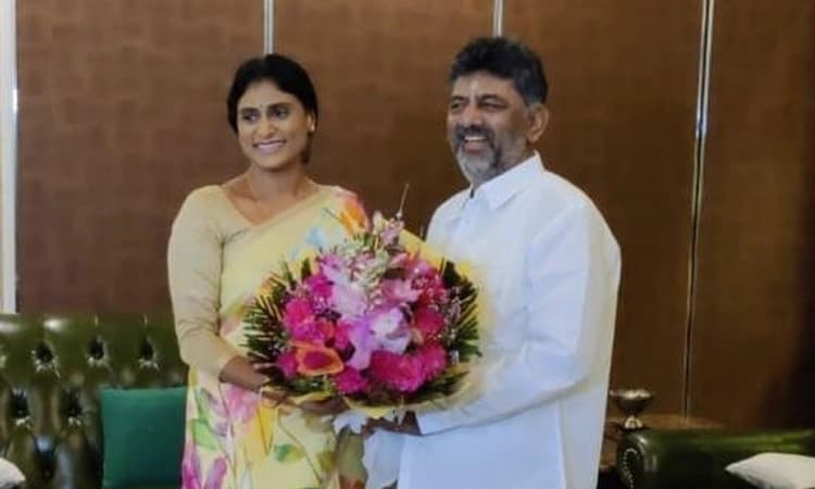 YSRTP ಮೈತ್ರಿ; ಡಿ.ಕೆ.ಶಿವಕುಮಾರ್ ಭೇಟಿ ಮಾಡಿದ ವೈ.ಎಸ್.ಶರ್ಮಿಳಾ
