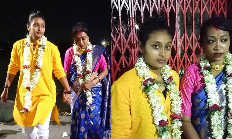Lesbian couple: ಮಧ್ಯರಾತ್ರಿ ದೇವಸ್ಥಾನದಲ್ಲಿ ವಿವಾಹವಾದ ಸಲಿಂಗಿ ಜೋಡಿ