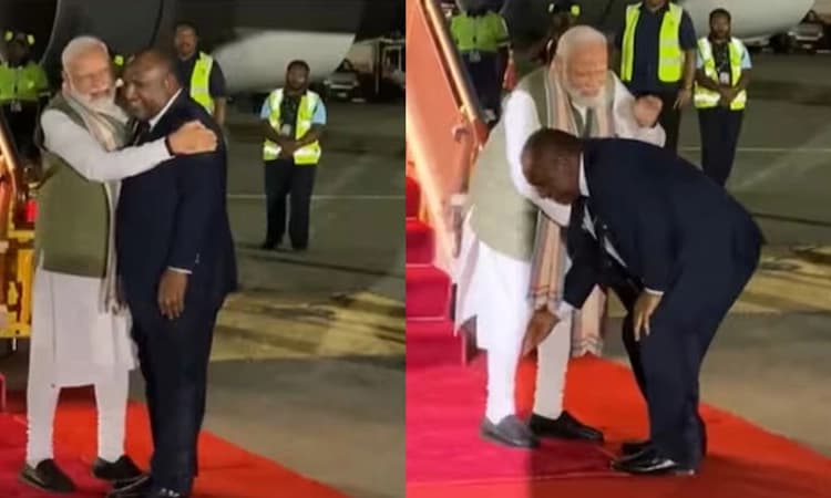 PM Modi ಕಾಲಿಗೆ ನಮಸ್ಕರಿಸಿ ಸ್ವಾಗತಿಸಿದ ಪಪುವಾ ನ್ಯೂಗಿನಿ ಪ್ರಧಾನಿ: Video