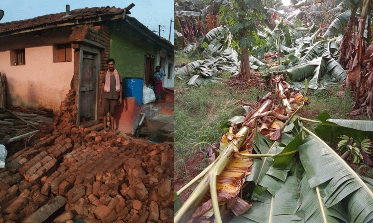 ಭಾರಿ ಮಳೆಯಿಂದ ಮನೆಗೆ ನುಗ್ಗಿದ ನೀರು: ಹಾನಿ