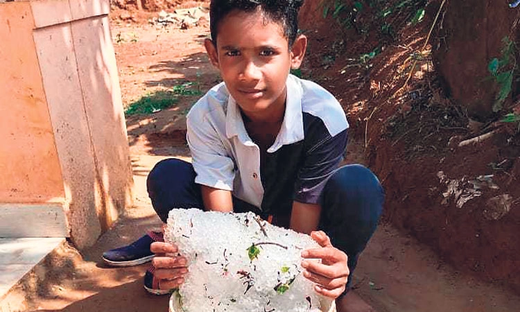 ಸೋಮವಾರಪೇಟೆ: 25 ಕೆ.ಜಿ. ತೂಕದ ಆಲಿಕಲ್ಲು !