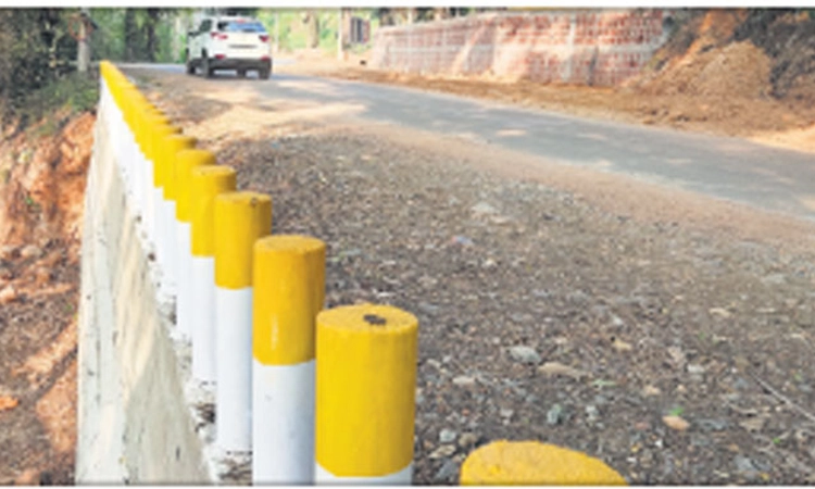ಹಲೇಜಿ ಬಳಿ ನೂತನ ತಡೆಗೋಡೆ ಪೂರ್ಣ