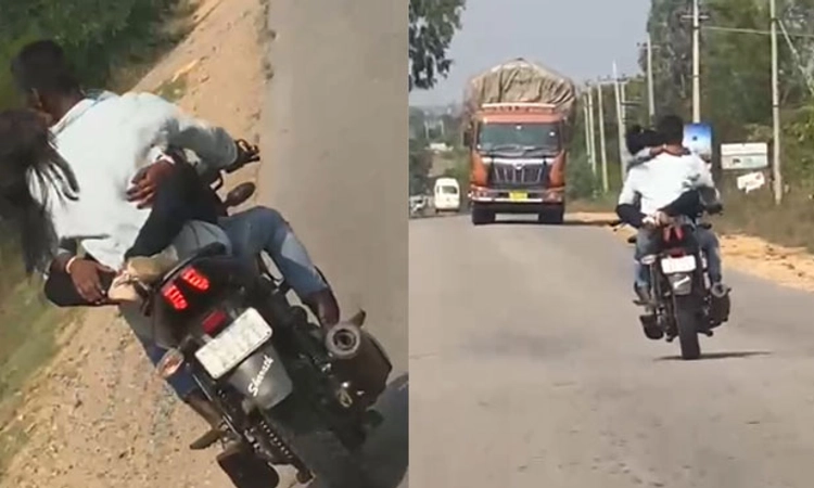 ಯುವತಿಯ ಅಪ್ಪಿ ಅಪಾಯಕಾರಿಯಾಗಿ ಬೈಕ್ ಚಾಲನೆ: ಸವಾರ ವಶಕ್ಕೆ