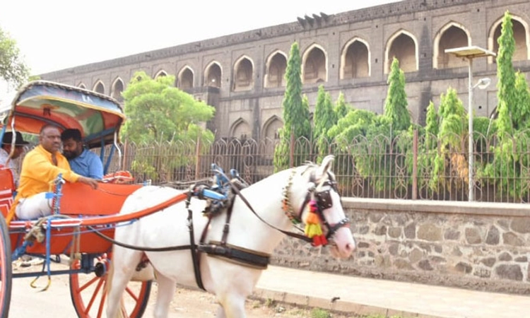 ವಿಜಯಪುರ ನಗರ ಪ್ರವಾಸಿ ರೂಟ್ ಮ್ಯಾಪ್‍ ಗಾಗಿ ಟಾಂಗಾದಲ್ಲಿ ಪಯಣಿಸಿದ ಡಿಸಿ