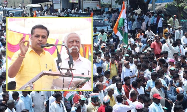 Congress ಅಭ್ಯರ್ಥಿ ಗಣೇಶ ಹುಕ್ಕೇರಿ ನಾಮಪತ್ರ ಸಲ್ಲಿಕೆ: ಭರ್ಜರಿ ಮೆರವಣಿಗೆ