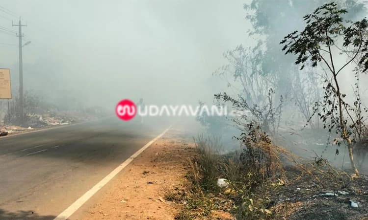 Bantwal: ಬಿಸಿರೋಡಿನ ರೈಲ್ವೆ ಹಳಿಯ ಸಮೀಪ ಅಗ್ನಿ ಅವಘಡ; ದಟ್ಟ ಹೊಗೆ