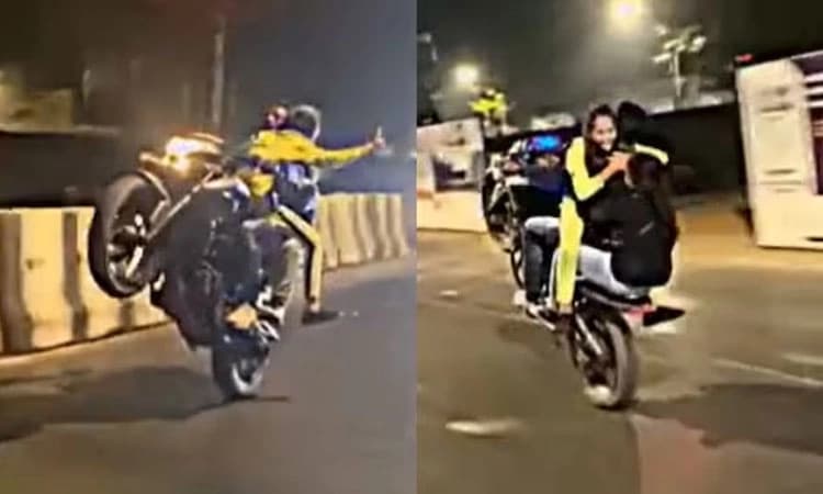 ಇಬ್ಬರು ಯುವತಿಯರನ್ನು ಕೂರಿಸಿಕೊಂಡು ವೀಲಿಂಗ್‌: ವಿಡಿಯೋ ವೈರಲ್‌ ಬೆನ್ನಲ್ಲೇ ಕೇಸ್‌ ದಾಖಲು   