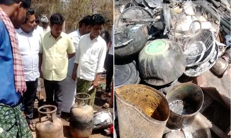 ಹೊಳಲ್ಕೆರೆ: ಆಕಸ್ಮಿಕ ಬೆಂಕಿಗೆ ಸುಟ್ಟು ಕರಕಲಾದ ಮನೆ, ಕಂಗಾಲಾದ ಮನೆ ಮಾಲೀಕ