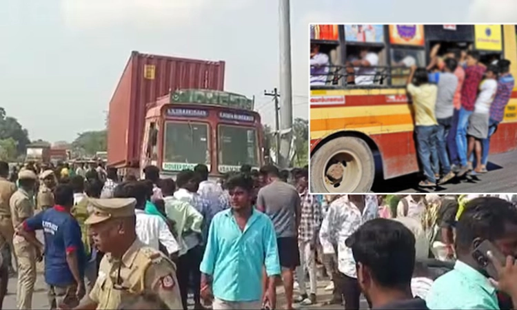 ಟ್ರಕ್ ಡಿಕ್ಕಿ ಹೊಡೆದು ಬಸ್ಸಿನ ಫುಟ್‌ಬೋರ್ಡ್ ಮೇಲೆ ನಿಂತಿದ್ದ 3 ವಿದ್ಯಾರ್ಥಿಗಳ ದಾರುಣ ಅಂತ್ಯ