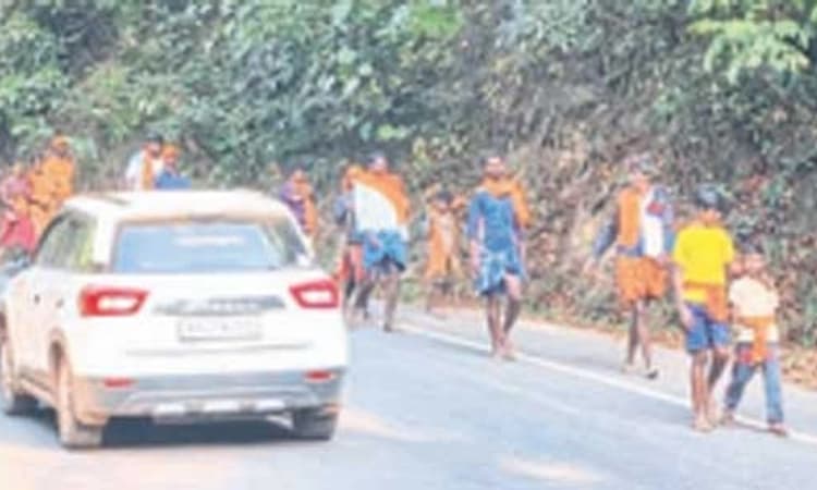 ಧರ್ಮಸ್ಥಳ: ಮಹಾಶಿವರಾತ್ರಿಗೆ ಶಿರಾಡಿ ಘಾಟಿ ಮೂಲಕ ಪಾದಯಾತ್ರಿಗಳ ಆಗಮನ