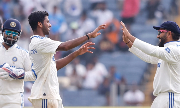 INDvsNZ:  ವಾಷಿಂಗ್ಟನ್‌ ಸ್ಪಿನ್‌ ಜಾಲಕ್ಕೆ ಸಿಲುಕಿದ ಕಿವೀಸ್‌; 259 ರನ್‌ ಗೆ ಆಲೌಟ್