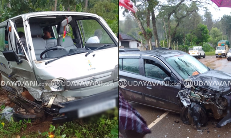 Chikkamagaluru: ಭಾರೀ ಮಳೆ; ರಸ್ತೆ ಕಾಣದೆ ಕಾರುಗಳು ಮುಖಾಮುಖಿ ಡಿಕ್ಕಿ