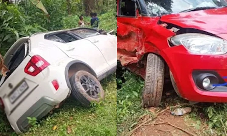 Road Mishap ಹೊಸಮಠ; ಕಾರುಗಳ ನಡುವೆ ಅಪಘಾತ: ಪ್ರಯಾಣಿಕರಿಗೆ ಸಣ್ಣಪುಟ್ಟ ಗಾಯ