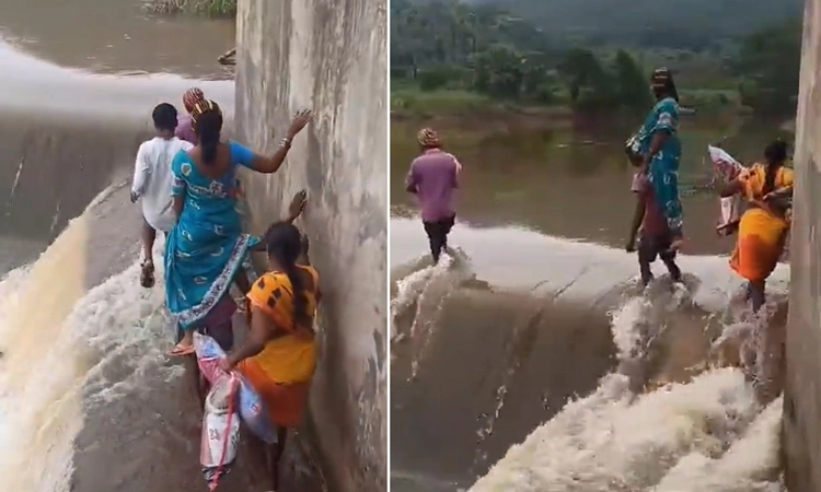 Heartstopping Moment: ಉಕ್ಕಿ ಹರಿಯುವ ಹೊಳೆಯಲ್ಲೇ ಬಾಣಂತಿಯನ್ನು ಹೊತ್ತು ಸಾಗಿದ ವ್ಯಕ್ತಿ