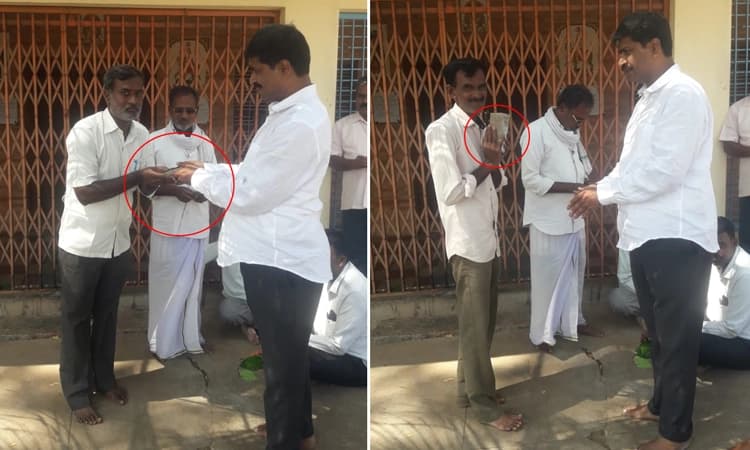 JDS ಜಿಲ್ಲಾಧ್ಯಕ್ಷರಿಂದ ಗ್ರಾ.ಪಂ. ನೂತನ ಸದಸ್ಯರಿಗೆ ಹಣ ಹಂಚಿಕೆ: ಫೋಟೋ ವೈರಲ್