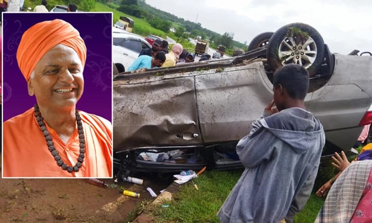 ಚಂದ್ರಶೇಖರ ಗುರೂಜಿ ಅಂತ್ಯಕ್ರಿಯಗೆ ಬಂದ ನಿಡಸೋಸಿ ಶ್ರೀ ಕಾರು ಅಪಘಾತ