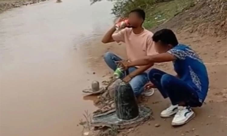 ಚಂಡೀಗಢದಲ್ಲಿ ಶಿವಲಿಂಗಕ್ಕೆ ಬಿಯರ್​​ ಅಭಿಷೇಕ ಮಾಡಿದ ಯುವಕರು!