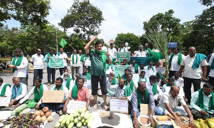 ಎಂಎಸ್‌ಪಿ ಜಾರಿಗೆ ಆಗ್ರಹಿಸಿ ರೈತರ ಪ್ರತಿಭಟನೆ