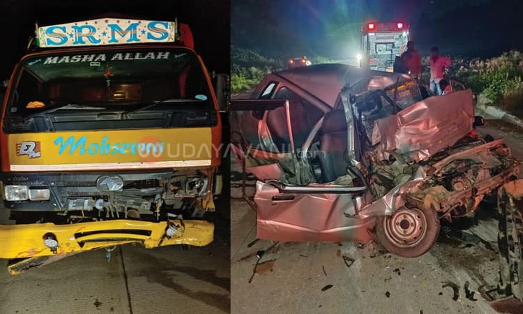 ಆಲೂರು: ಕ್ಯಾಂಟರ್‌ – ಕಾರು ಢಿಕ್ಕಿ; ಧರ್ಮಸ್ಥಳಕ್ಕೆ ಹೂರಟಿದ್ದ ತಂದೆ,ಮಗ ದಾರುಣ ಸಾವು