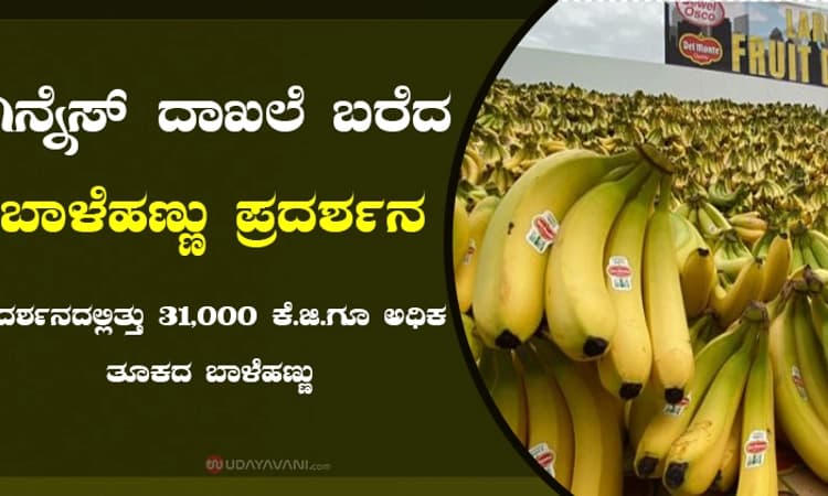 ಗಿನ್ನೆಸ್‌ ದಾಖಲೆ ಬರೆದ ಬಾಳೆಹಣ್ಣು ಪ್ರದರ್ಶನ
