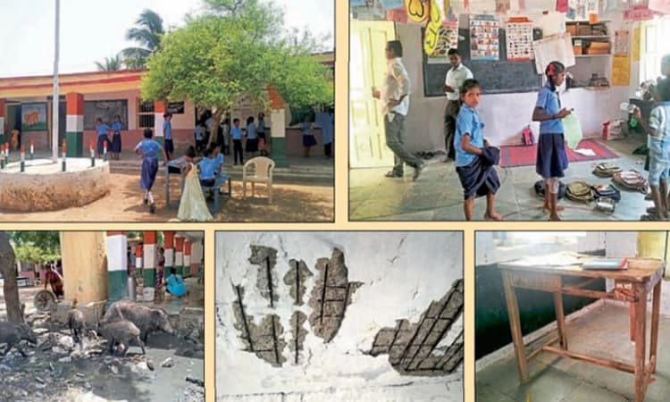 ಶಾಲೆ ಮಾಳಿಗೆ ಬಿದ್ದಿತು ಜೋಕೆ!