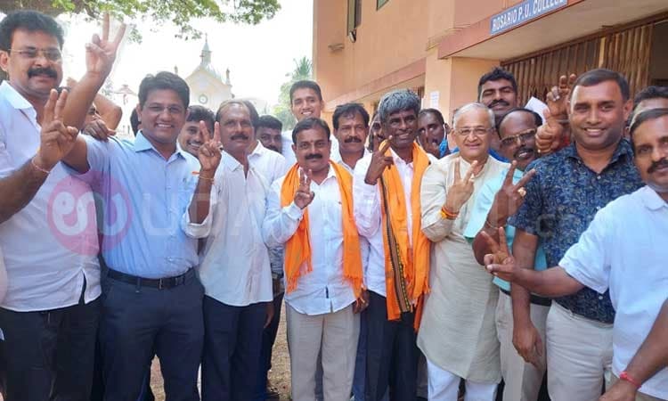 ಗೆಲುವಿನ ಸಂತಸ ಹಂಚಿಕೊಂಡ ಕೋಟ ಶ್ರೀನಿವಾಸ್ ಪೂಜಾರಿ, ಮಂಜುನಾಥ್ ಭಂಡಾರಿ