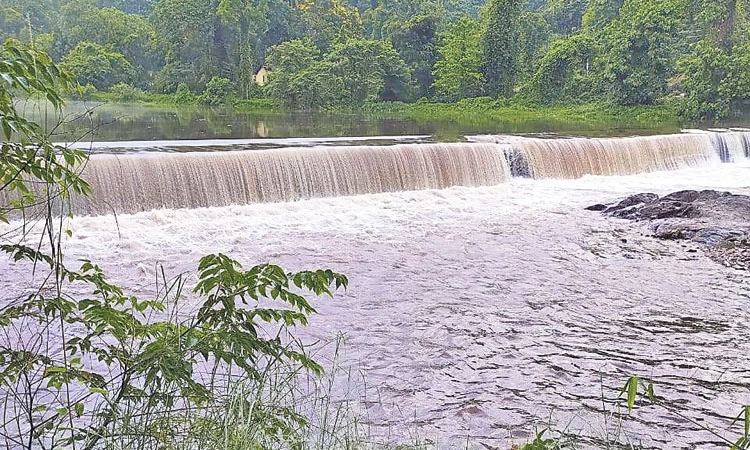 ಒಂದೇ ಮಳೆಗೆ ತುಂಬಿ ಹರಿದ ಮೃತ್ಯುಂಜಯ ನದಿ