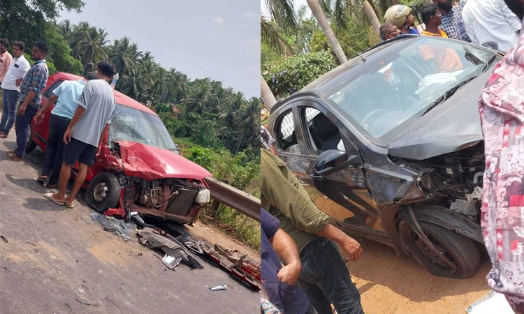 Road Mishap ಬಿ.ಸಿ.ರೋಡು: ಕಾರುಗಳ ಢಿಕ್ಕಿ; ಇಬ್ಬರಿಗೆ ಗಾಯ