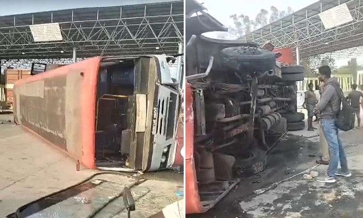 ಕನಕಪುರದಿಂದ ಬೆಂಗಳೂರಿಗೆ ಹೊರಟಿದ್ದ KSRTC ಬಸ್ ಪಲ್ಟಿ; ನಾಲ್ವರಿಗೆ ಗಾಯ