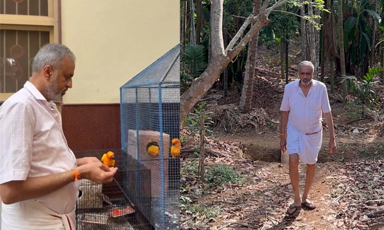 Sirsi; ಕಾಗೇರಿ ರಿಲಾಕ್ಸ್ ಮೂಡ್: ಪಕ್ಷಿಗಳಿಗೆ ಆಹಾರ, ತೋಟ ಸುತ್ತಾಟ!