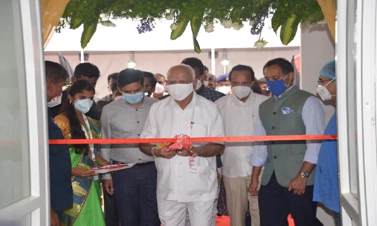 20 ದಿನಗಳಲ್ಲಿ ನಿರ್ಮಾಣವಾದ ಯಲಹಂಕ ಕೋವಿಡ್‌ ಆಸ್ಪತ್ರೆ ಲೋಕಾರ್ಪಣೆ ಮಾಡಿದ ಸಿಎಂ