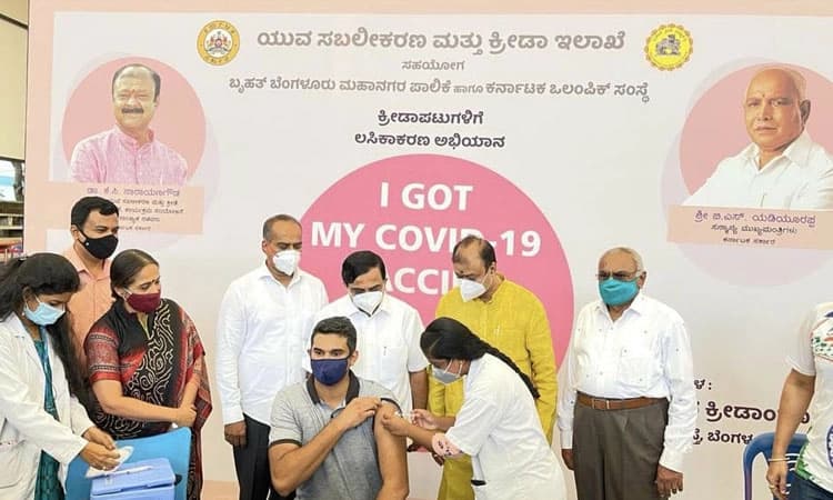10 ಸಾವಿರ ಕ್ರೀಡಾಪಟುಗಳಿಗೆ ಲಸಿಕೆ ಅಭಿಯಾನ