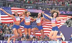 Paris Olympics;ಬಾಸ್ಕೆಟ್‌ಬಾಲ್‌, ರಿಲೇ, ಹರ್ಡಲ್ಸ್‌ನಲ್ಲಿ ಅಮೆರಿಕ ಪಾರುಪತ್ಯ