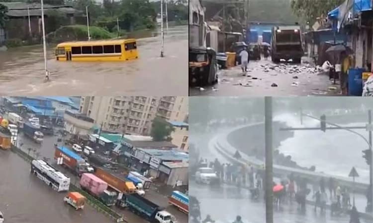 Mumbai: ಧಾರಾಕಾರ ಮಳೆಗೆ ತತ್ತರಿಸಿದ ವಾಣಿಜ್ಯ ನಗರಿ ಮುಂಬೈ -ಜನಜೀವನ ಅಸ್ತವ್ಯಸ್ತ